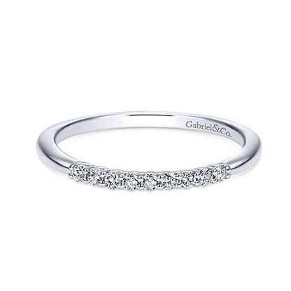 Gabriel & Co. .14 ct. tw. Diamond Modern Wedding Band in 14K White Gold