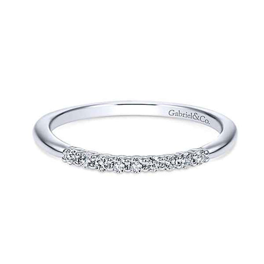 Gabriel & Co. .14 ct. tw. Diamond Modern Wedding Band in 14K White Gold