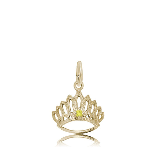 Yellow CZ November Birthstone Tiara Charm in 14K Yellow Gold