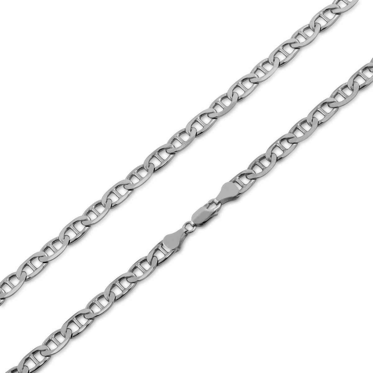 7mm 22-inch Sterling Silver Mariner Link Chain front view