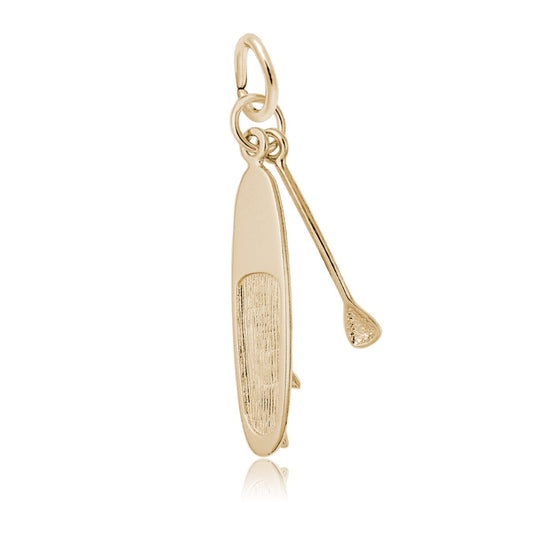 Stand Up Paddle Board Charm in 14K Yellow Gold