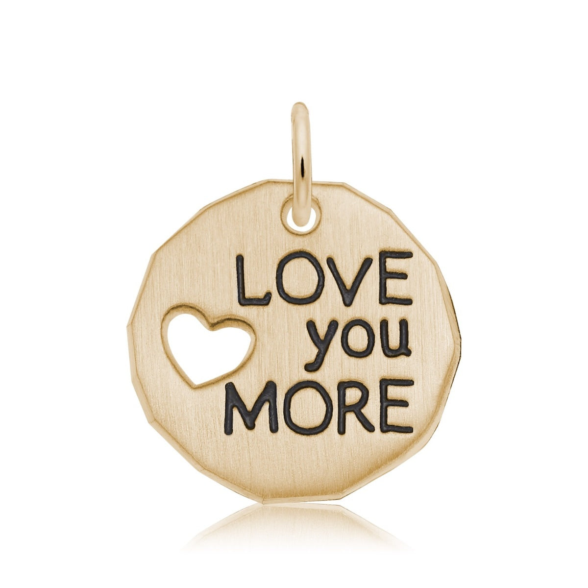 Love You More Charm in 14K Yellow Gold
