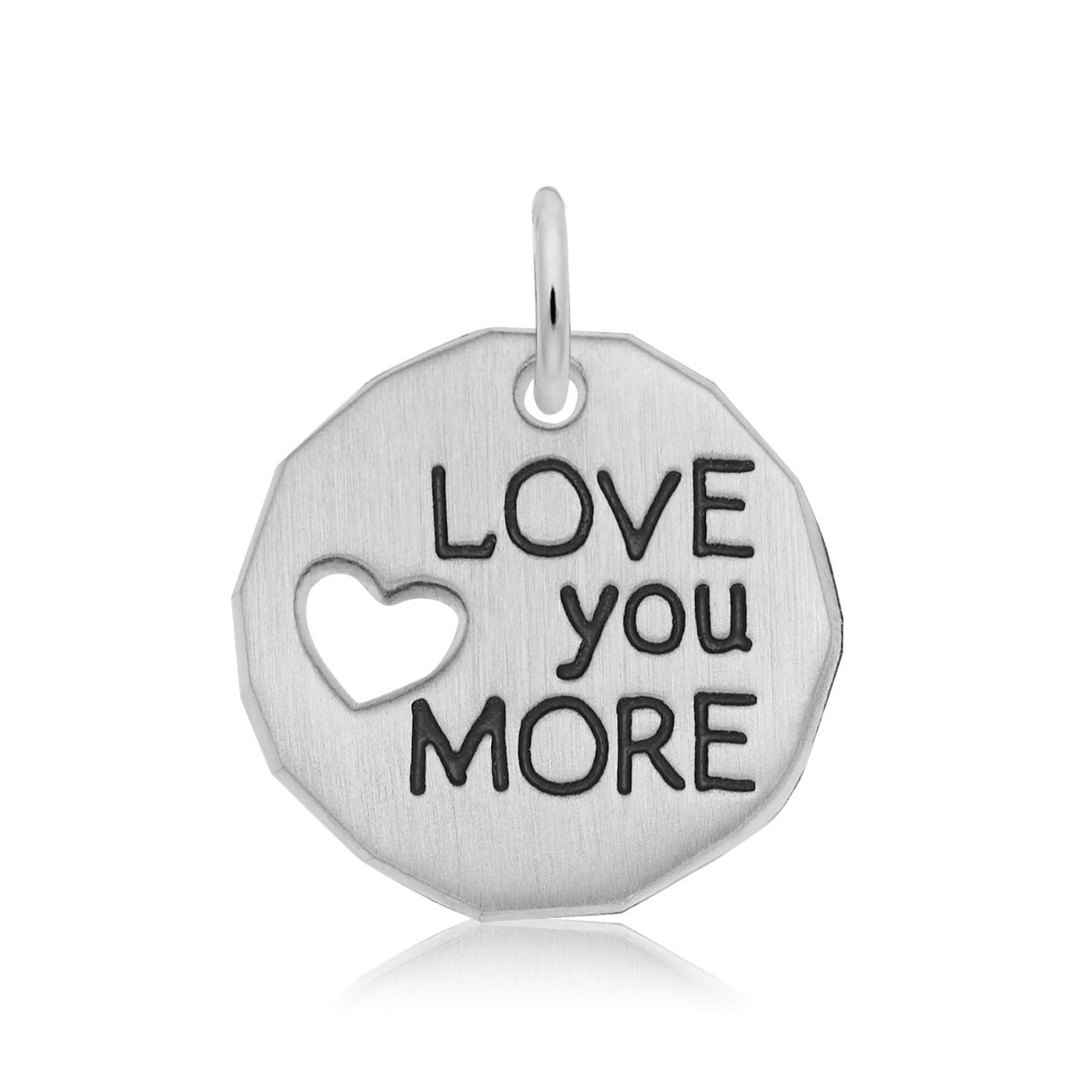 Love You More Charm in Sterling Silver