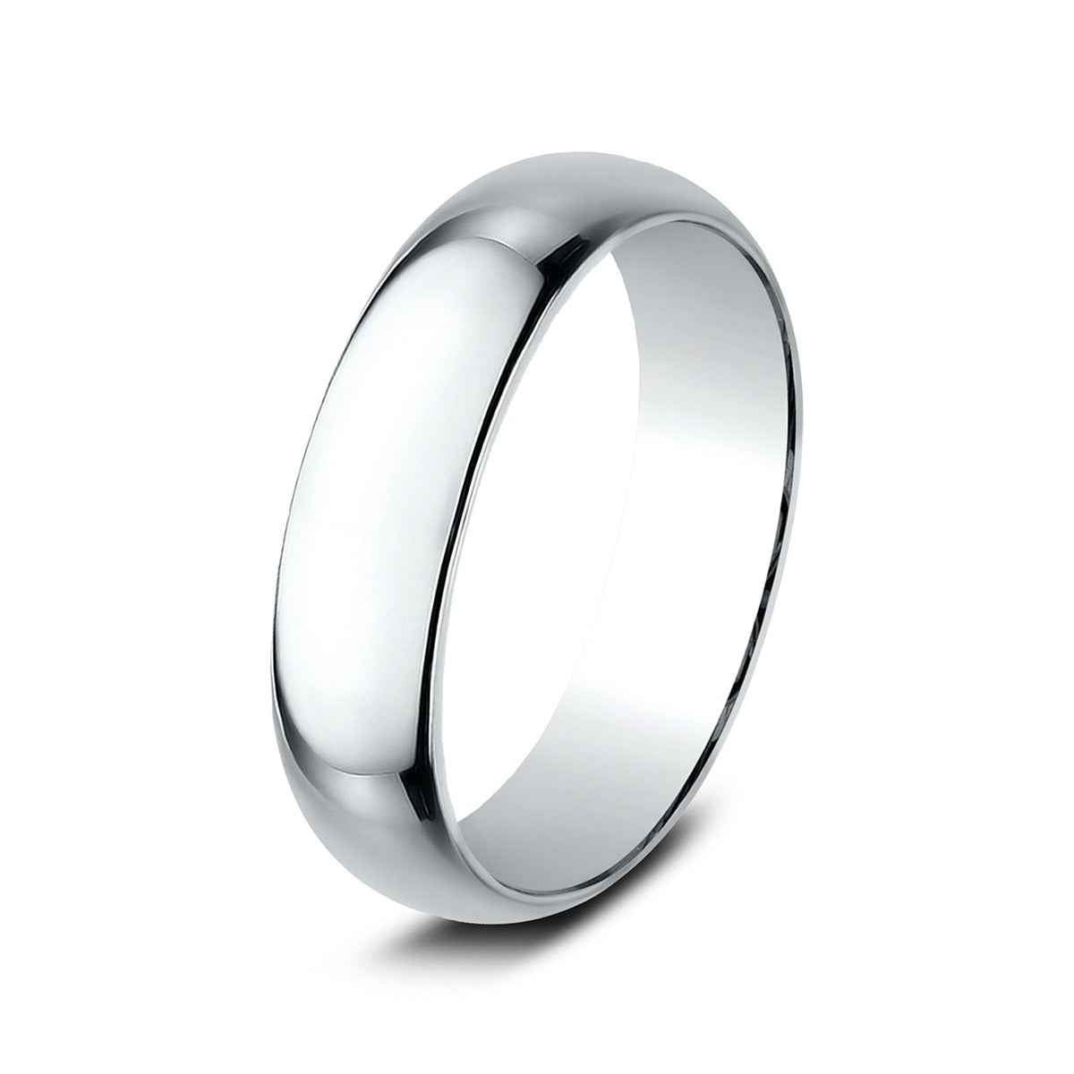 Benchmark Men's 6mm Dome Classic Fit Polished Wedding Ring in 10K White Gold