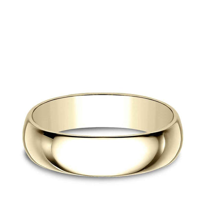 Benchmark Men's 6mm Dome Classic Fit Polished Wedding Ring in 10K Yellow Gold