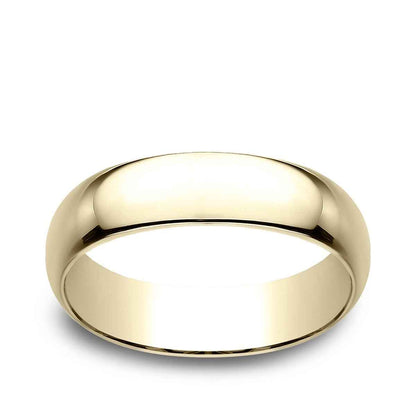 Benchmark Men's 6mm Dome Classic Fit Polished Wedding Ring in 10K Yellow Gold