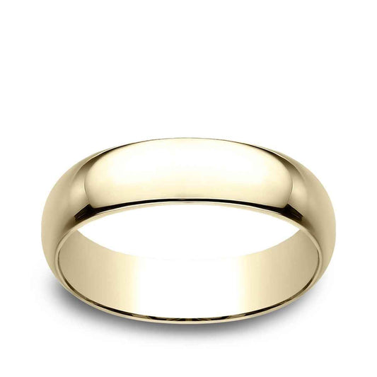 Benchmark Men's 6mm Dome Classic Fit Polished Wedding Ring in 10K Yellow Gold