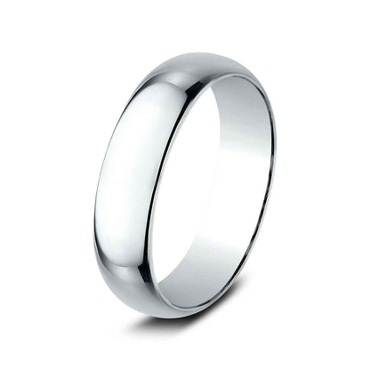 Benchmark Men's 6mm Dome Classic Fit Polished Wedding Ring in 14K White Gold