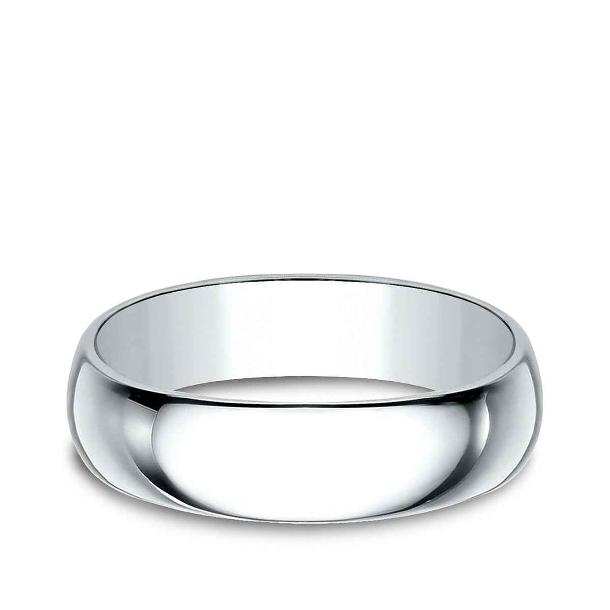 Benchmark Men's 6mm Dome Classic Fit Polished Wedding Ring in 14K White Gold