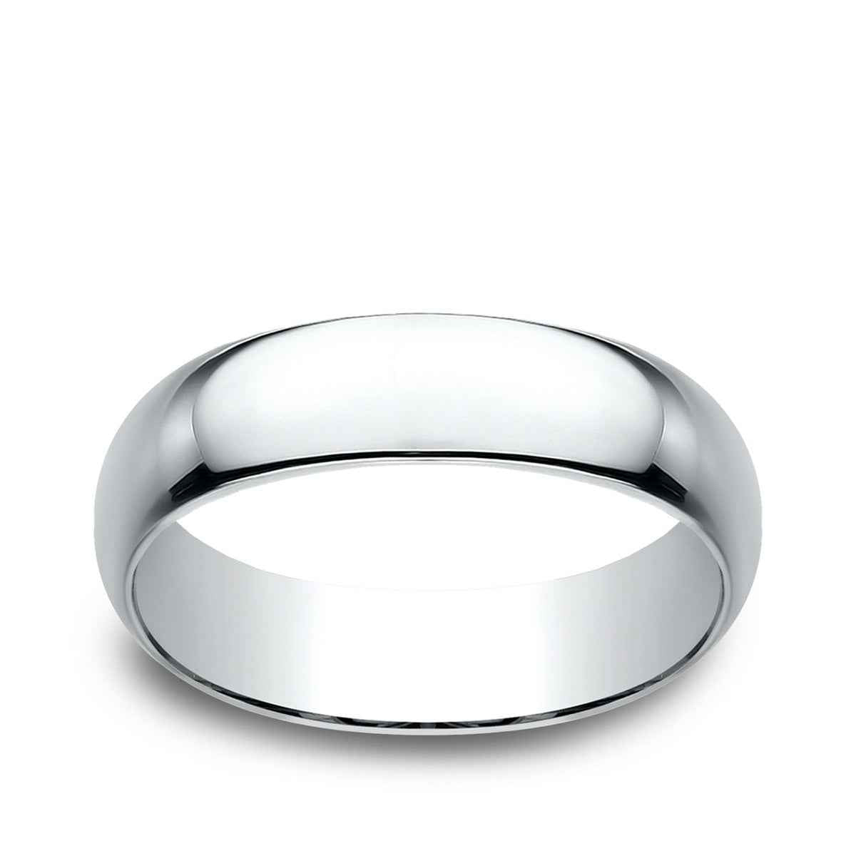 Benchmark Men's 6mm Dome Classic Fit Polished Wedding Ring in 14K White Gold