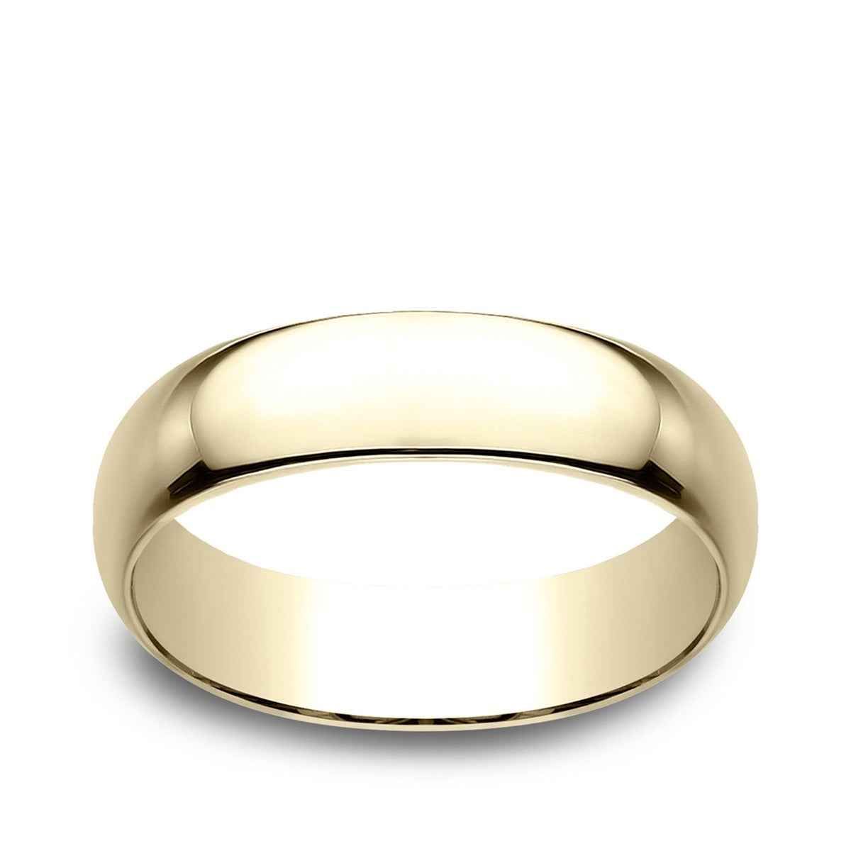 Benchmark Men's 6mm Dome Classic Fit Polished Wedding Ring in 14K Yellow Gold