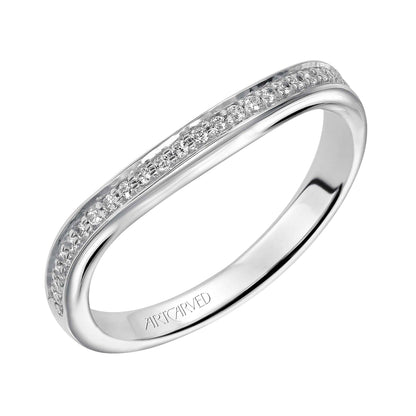 ArtCarved Vintage .13 ct. tw. Diamond Wedding Band in 14K White Gold front view