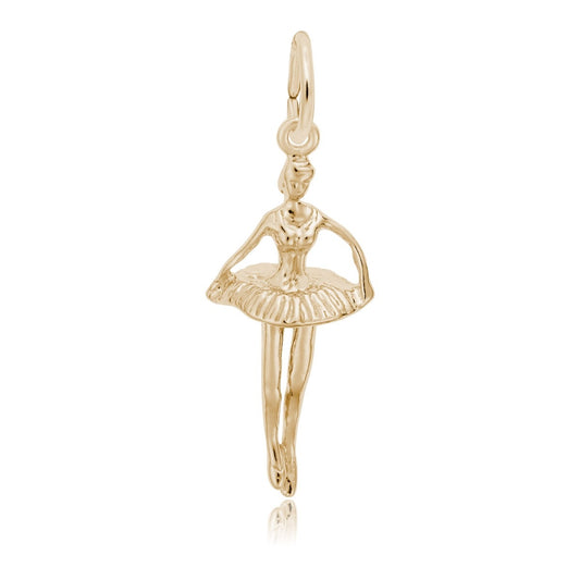 Pointed Toes Ballerina Charm in 14K Yellow Gold