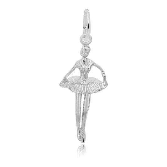 Pointed Toes Ballerina Charm in Sterling Silver