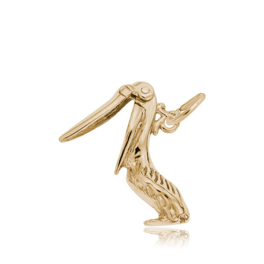 Pelican Charm in 14K Yellow Gold