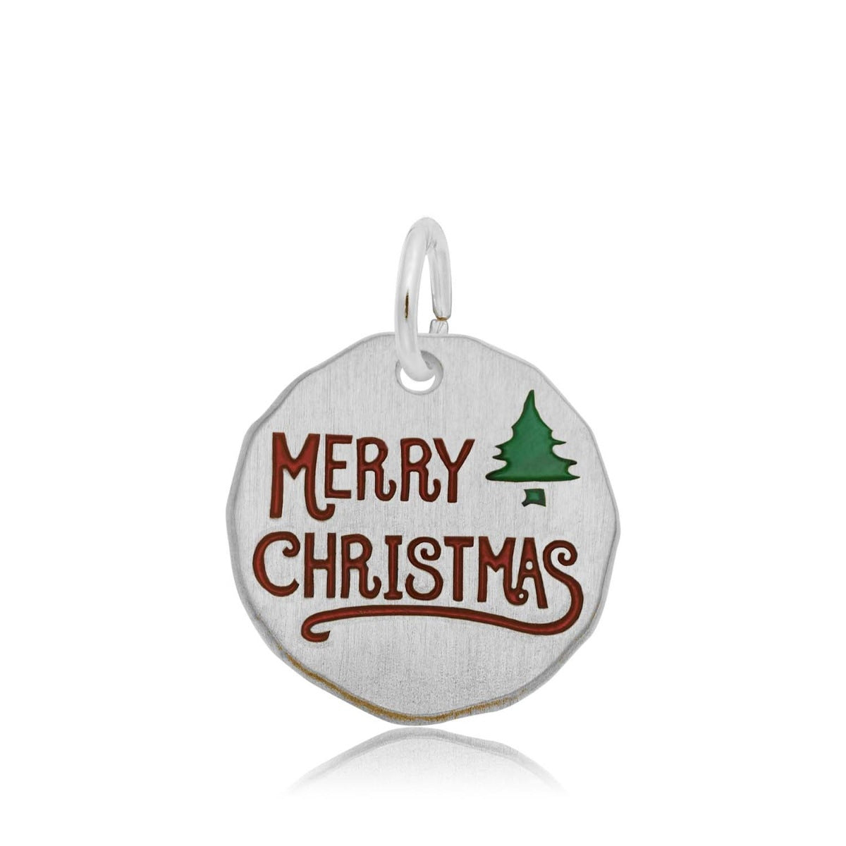 Merry Christmas Charm in Sterling Silver