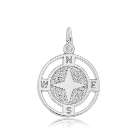 Nautical Compass Charm in Sterling Silver