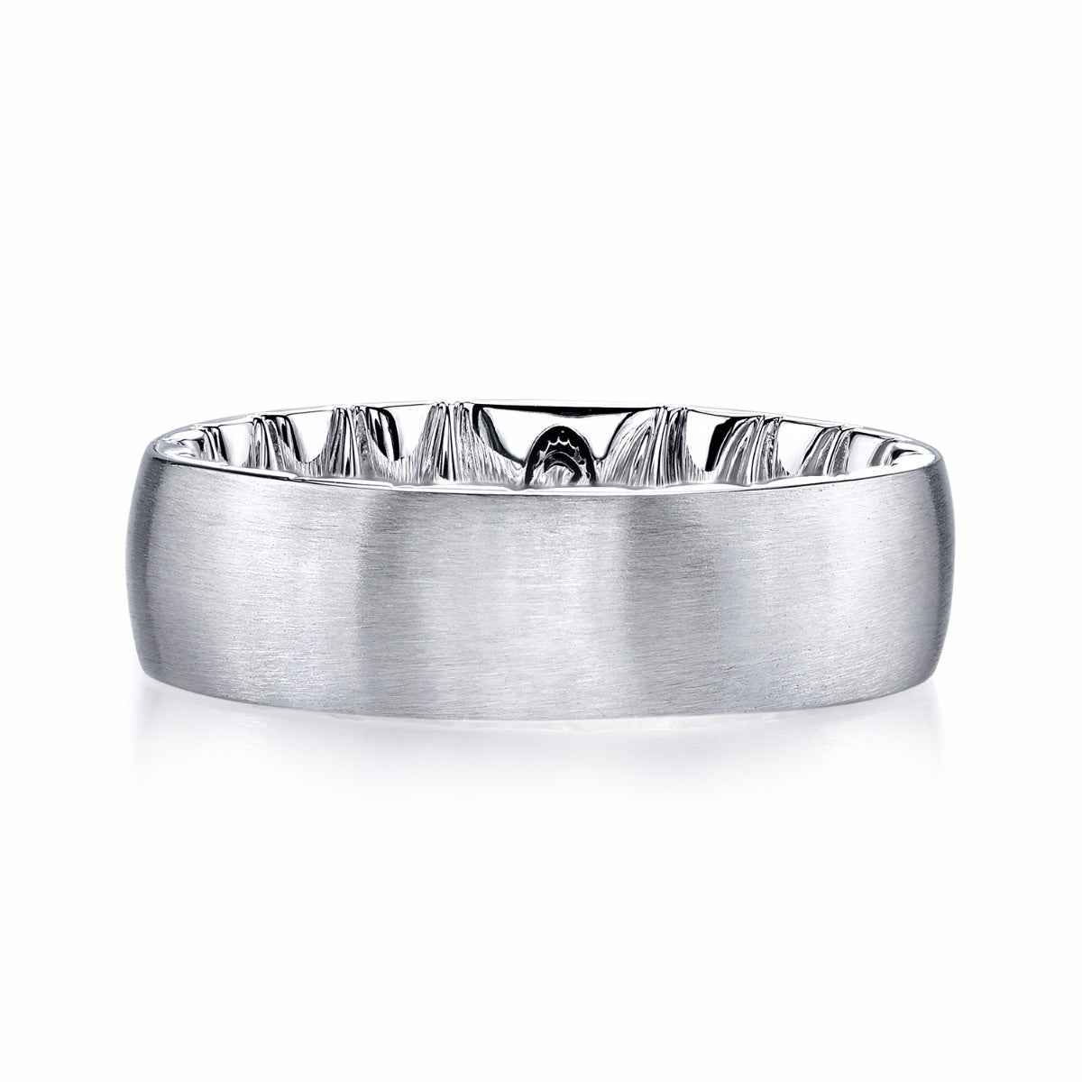 MFIT Men's Satin Finish 7mm Wedding Band in 10K White Gold front view