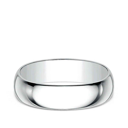 Benchmark Men's 7mm Dome Classic Fit Polished Wedding Ring in 10K White Gold