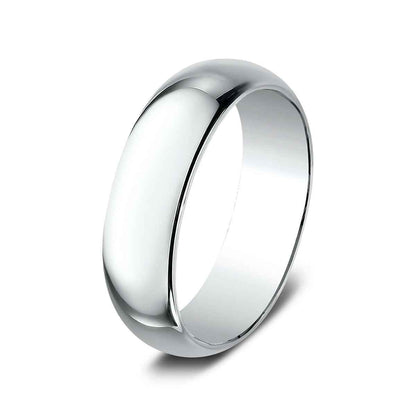 Benchmark Men's 7mm Dome Classic Fit Polished Wedding Ring in 14K White Gold