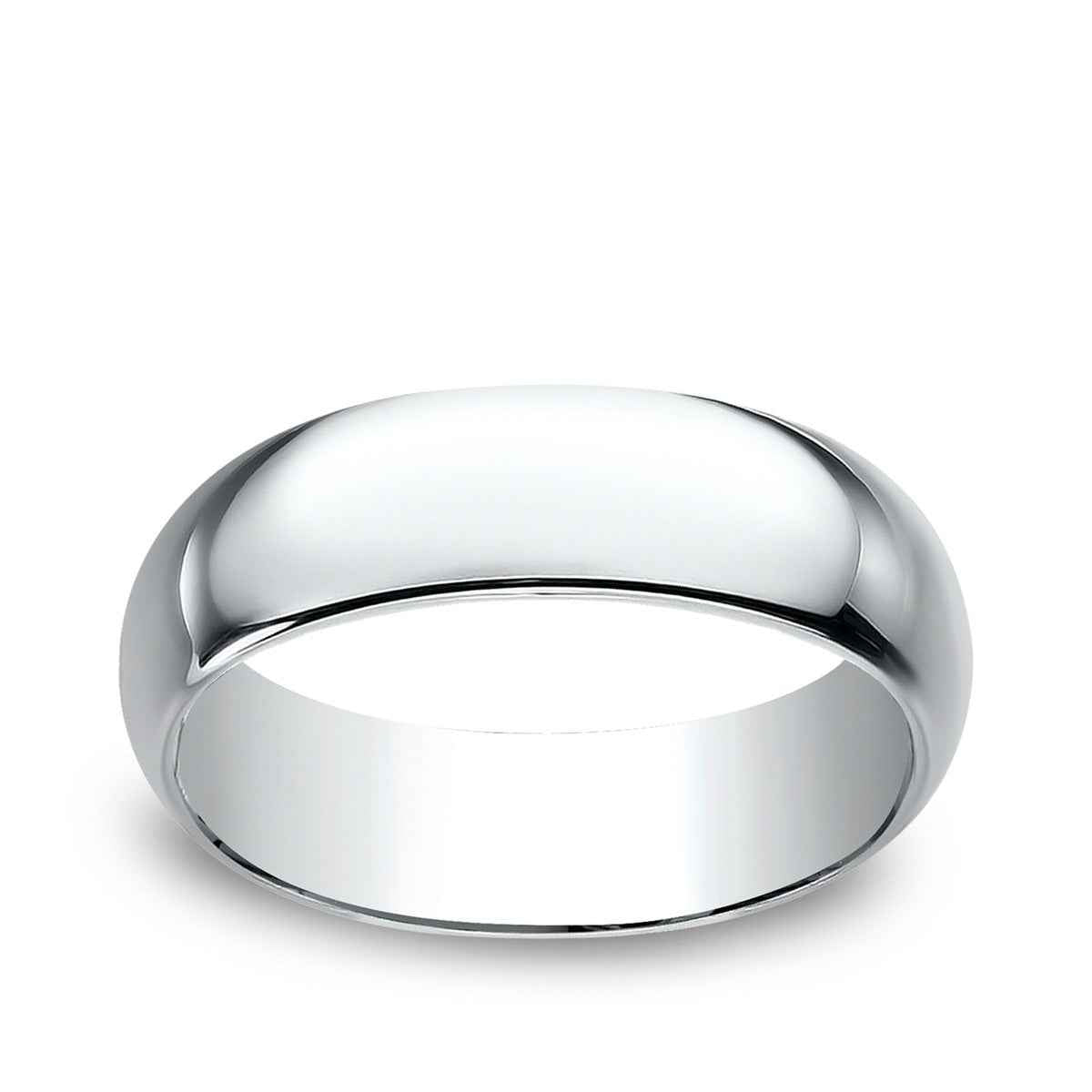 Benchmark Men's 7mm Dome Classic Fit Polished Wedding Ring in 14K White Gold