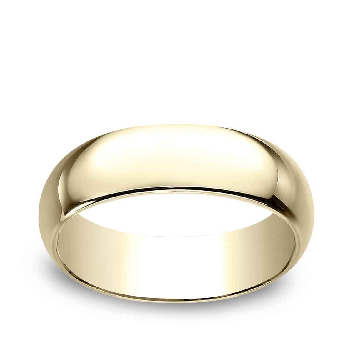 Benchmark Men's 7mm Dome Classic Fit Polished Wedding Ring in 14K Yellow Gold