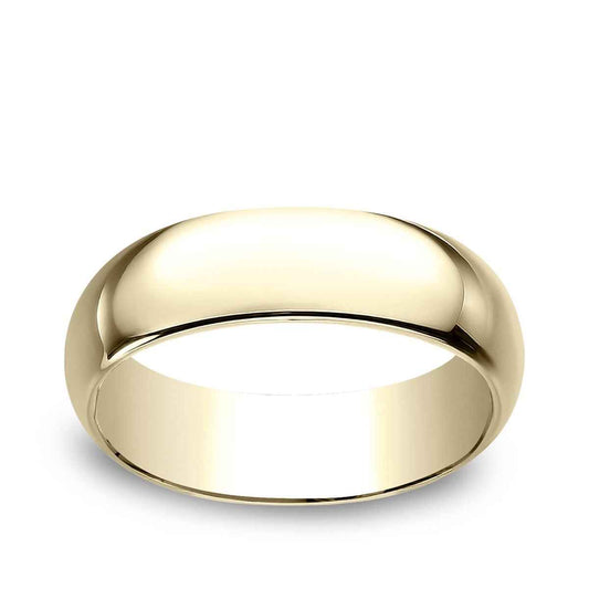 Benchmark Men's 7mm Dome Classic Fit Polished Wedding Ring in 14K Yellow Gold