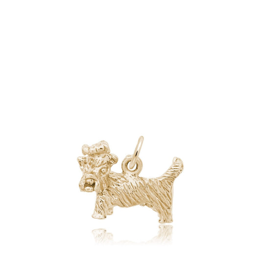 Yorkshire Terrier Dog Charm in 14K Yellow Gold