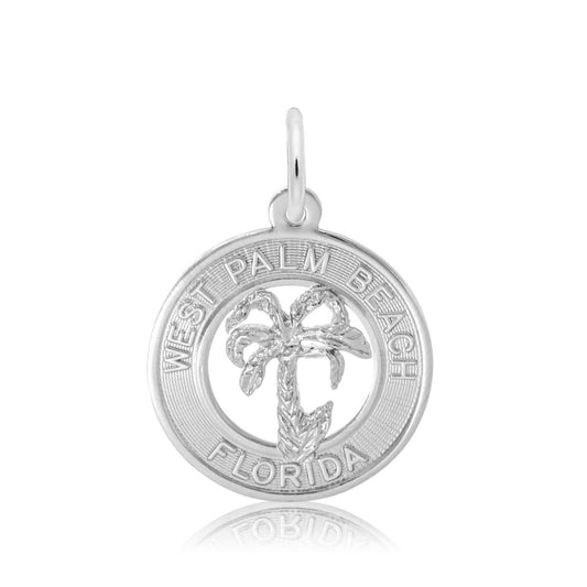 West Palm Beach Florida Charm in Sterling Silver