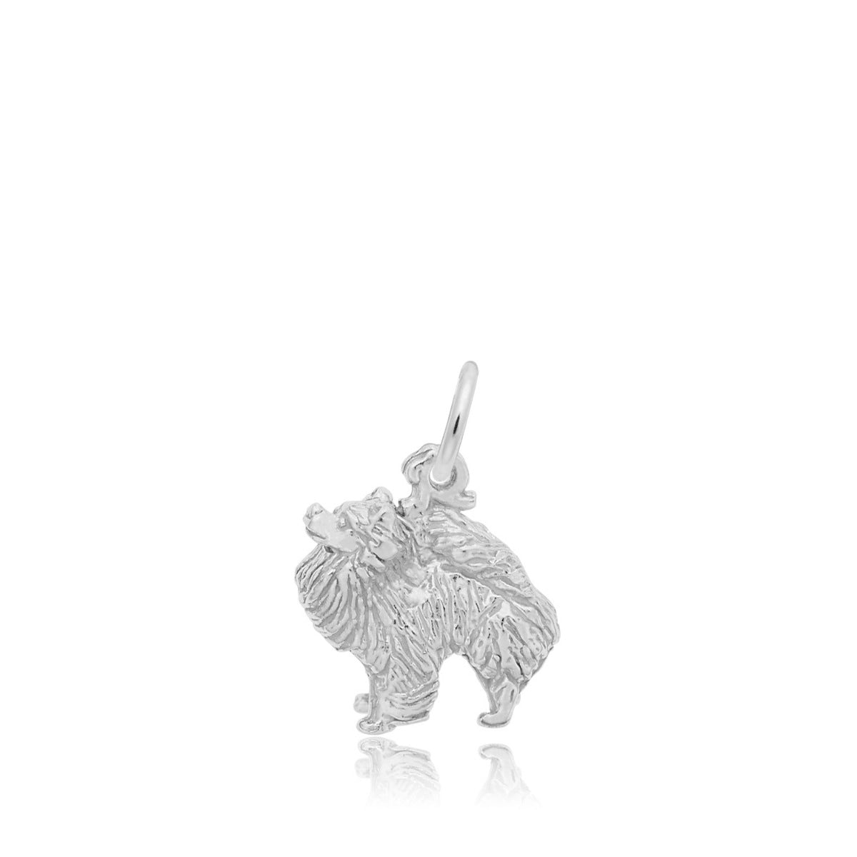 Pomeranian Dog Charm in Sterling Silver