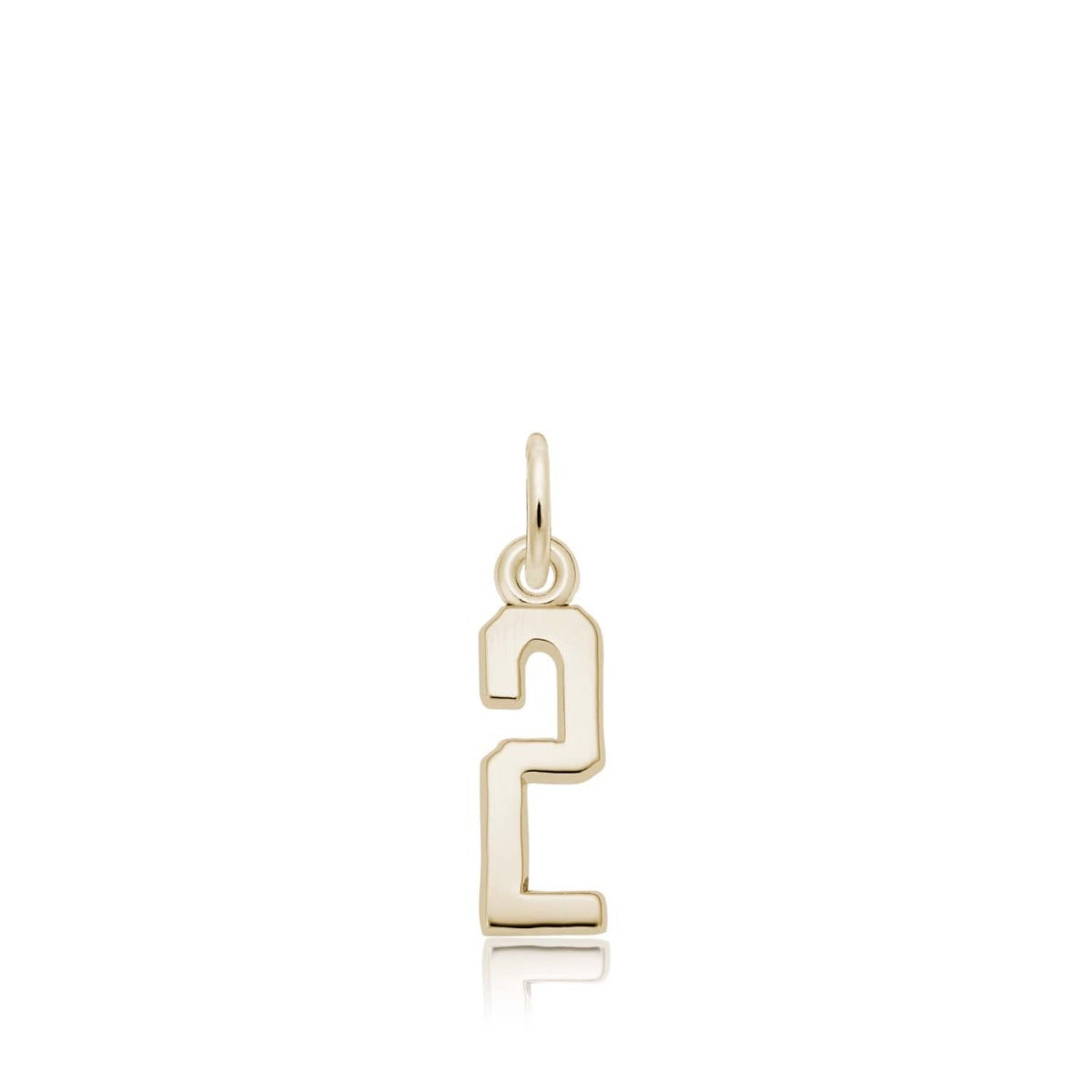 Number 2 Charm in 14K Yellow Gold