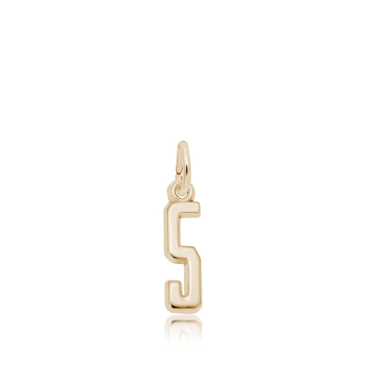 Number 5 Charm in 14K Yellow Gold