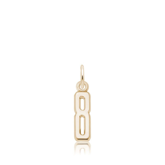 Number 8 Charm in 14K Yellow Gold