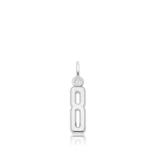 Number 8 Charm in Sterling Silver