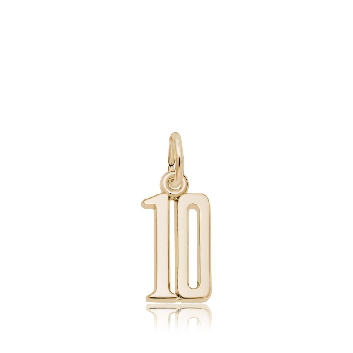 Number 10 Charm in 14K Yellow Gold
