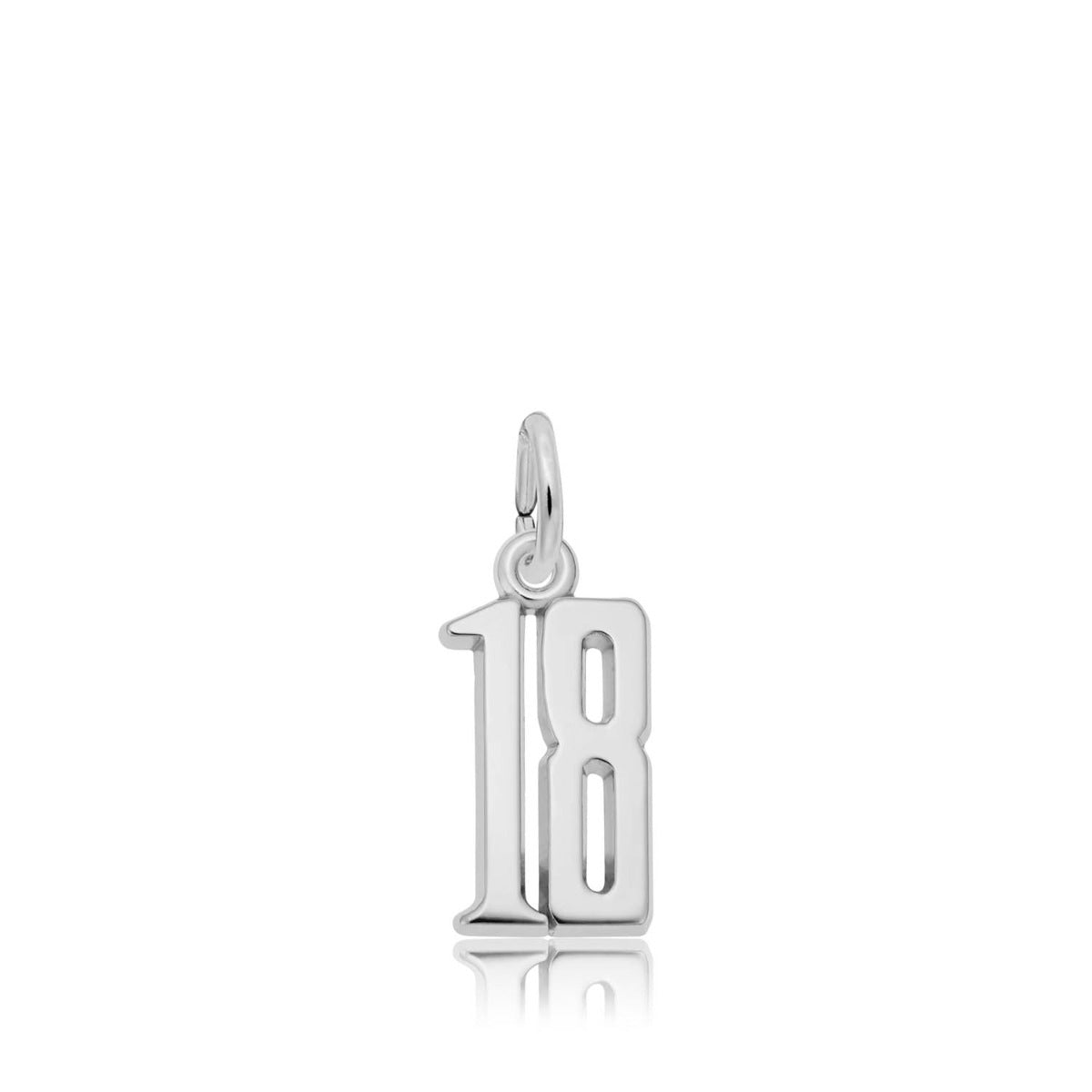 Number 18 Charm in Sterling Silver