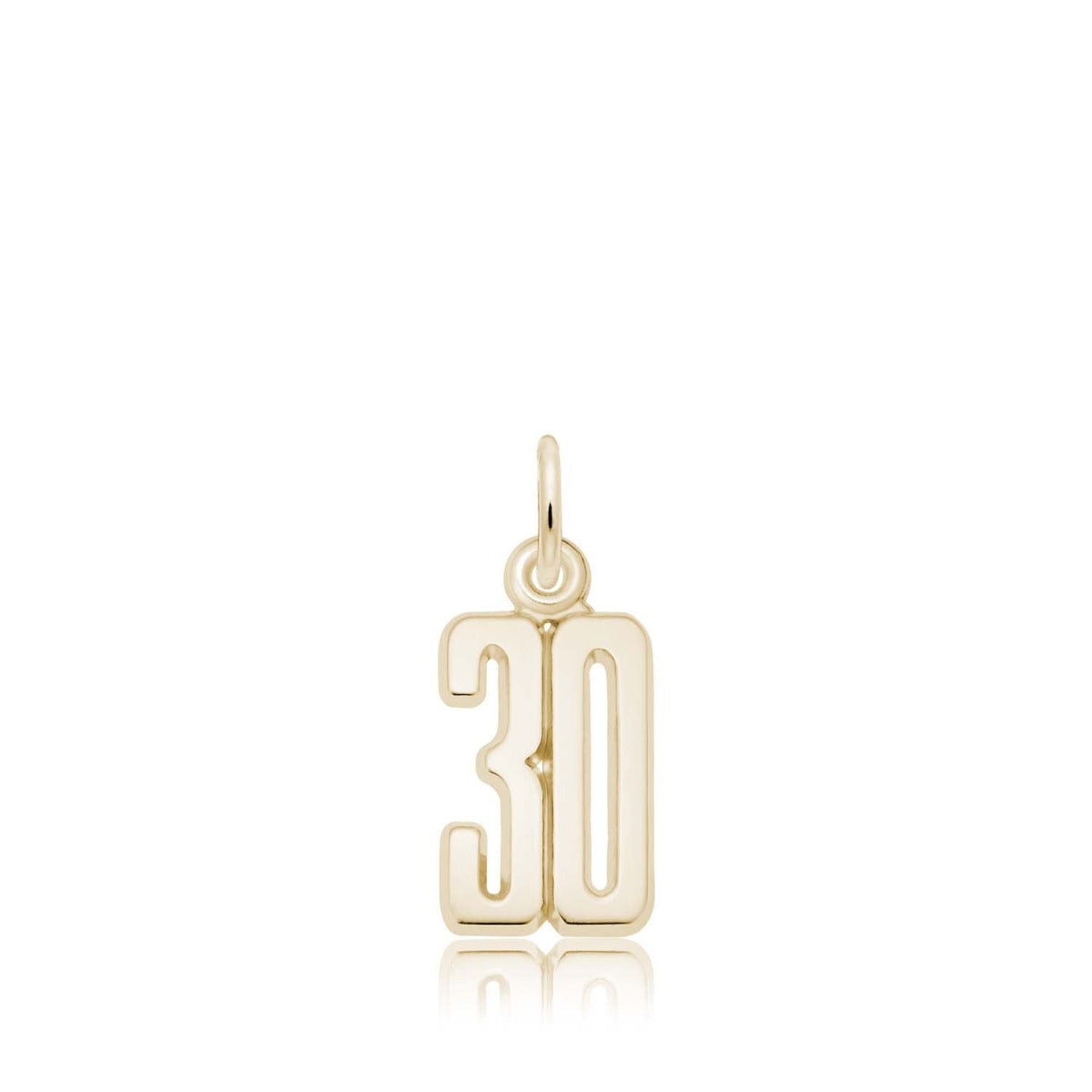 Number 30 Charm in 14K Yellow Gold