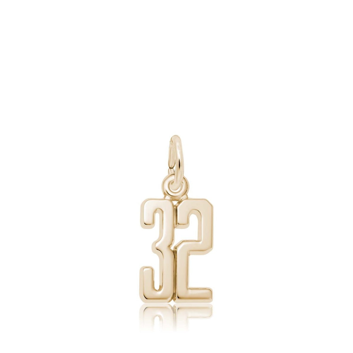 Number 32 Charm in 14K Yellow Gold