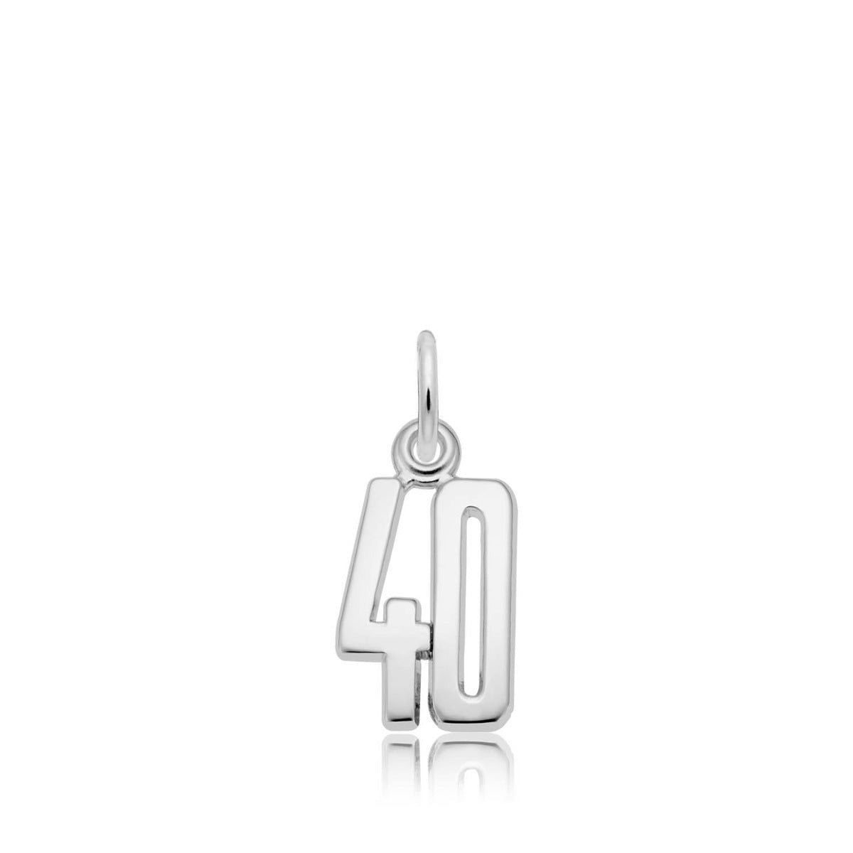 Number 40 Charm in Sterling Silver