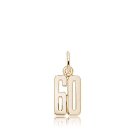 Number 60 Charm in 14K Yellow Gold