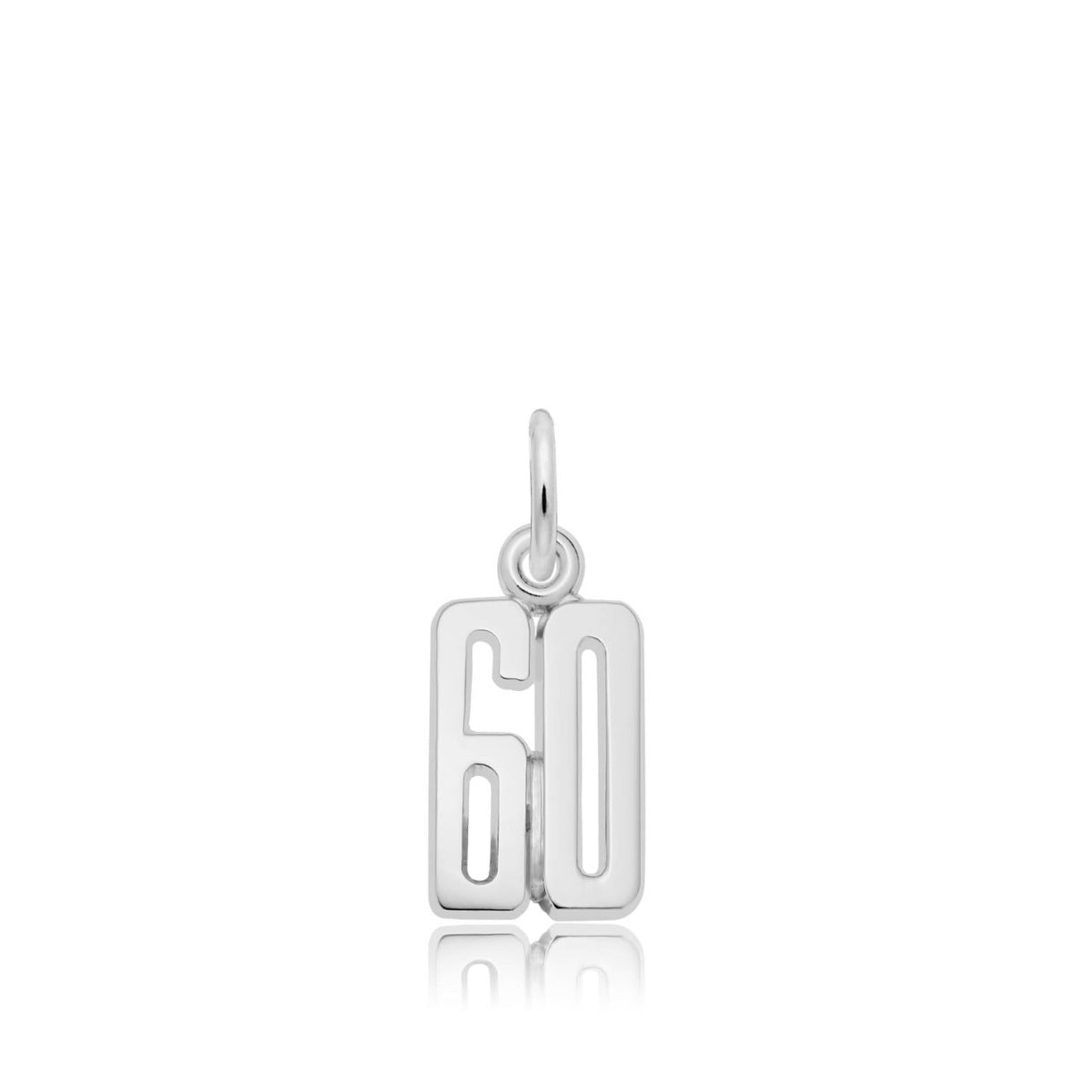 Number 60 Charm in Sterling Silver