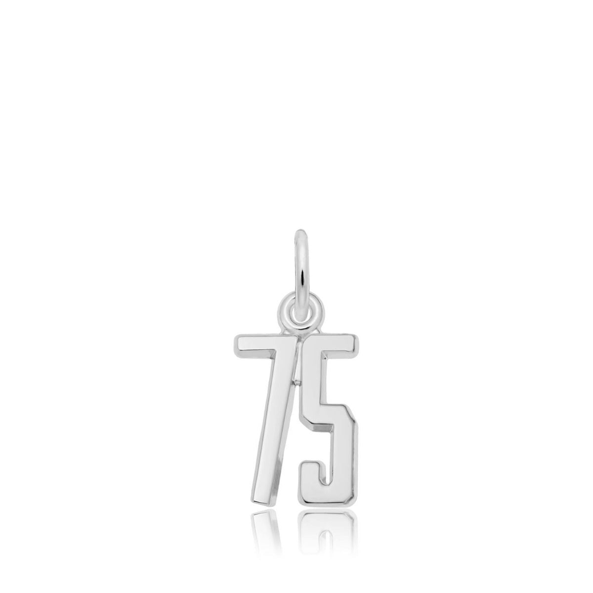 Number 75 Charm in Sterling Silver