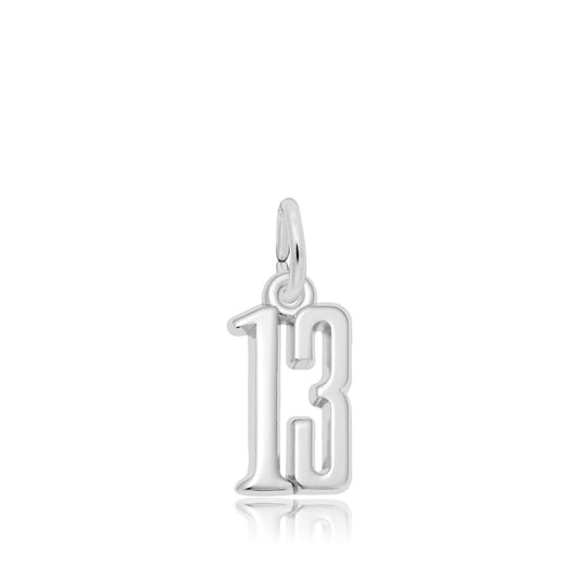 Number 13 Charm in Sterling Silver