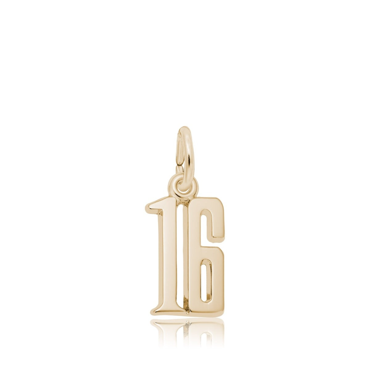Number 16 Charm in 14K Yellow Gold