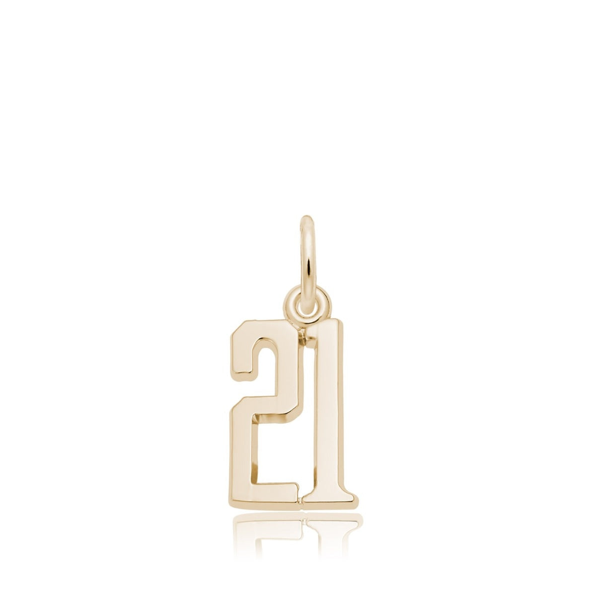 Number 21 Charm in 14K Yellow Gold