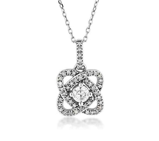 Love Knot 5/8 ct. tw. Diamond Classic Knot Fashion Pendant in 10K White Gold