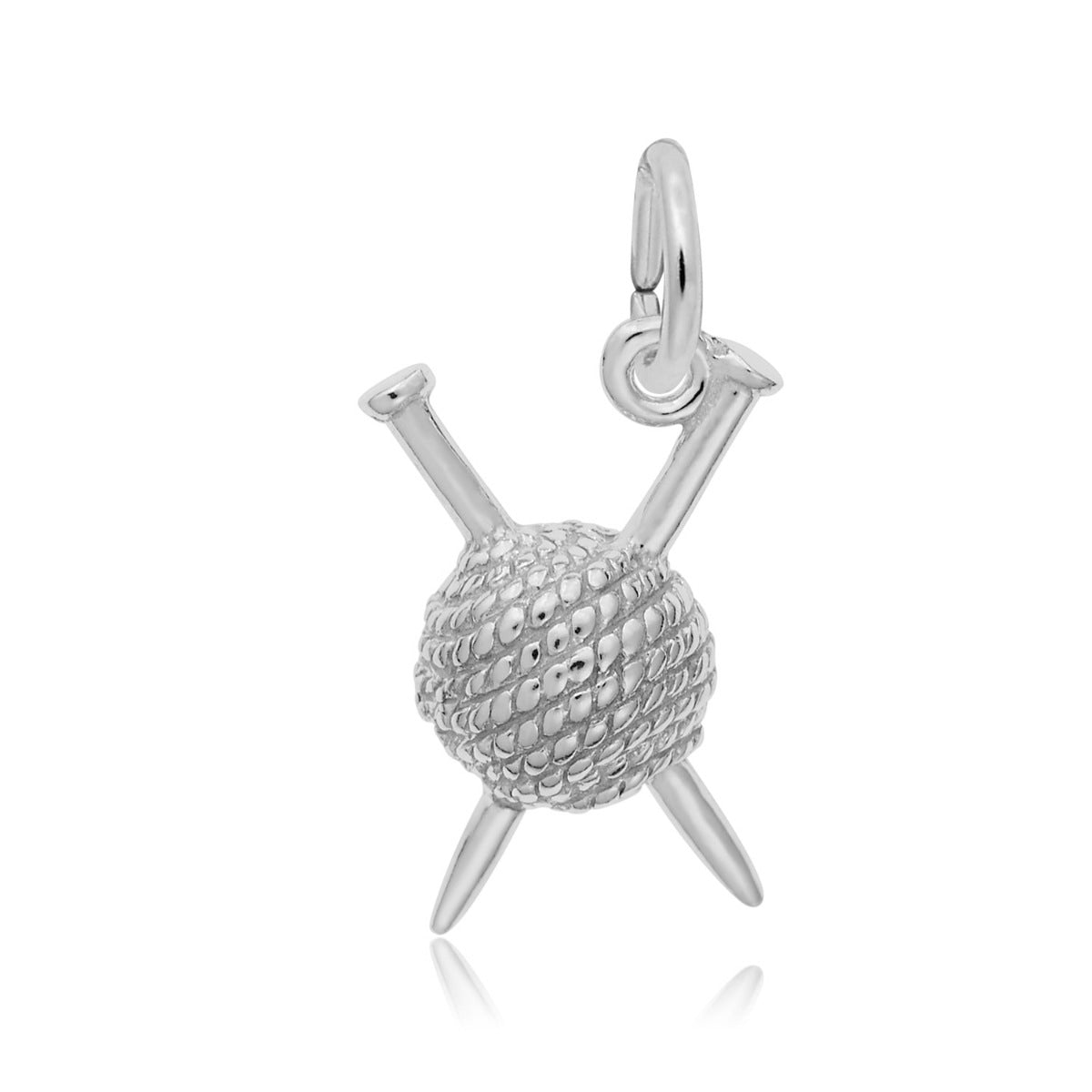 Knitting Charm in Sterling Silver