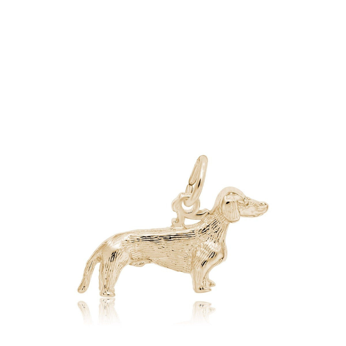 Dachshund Dog Charm in 14K Yellow Gold
