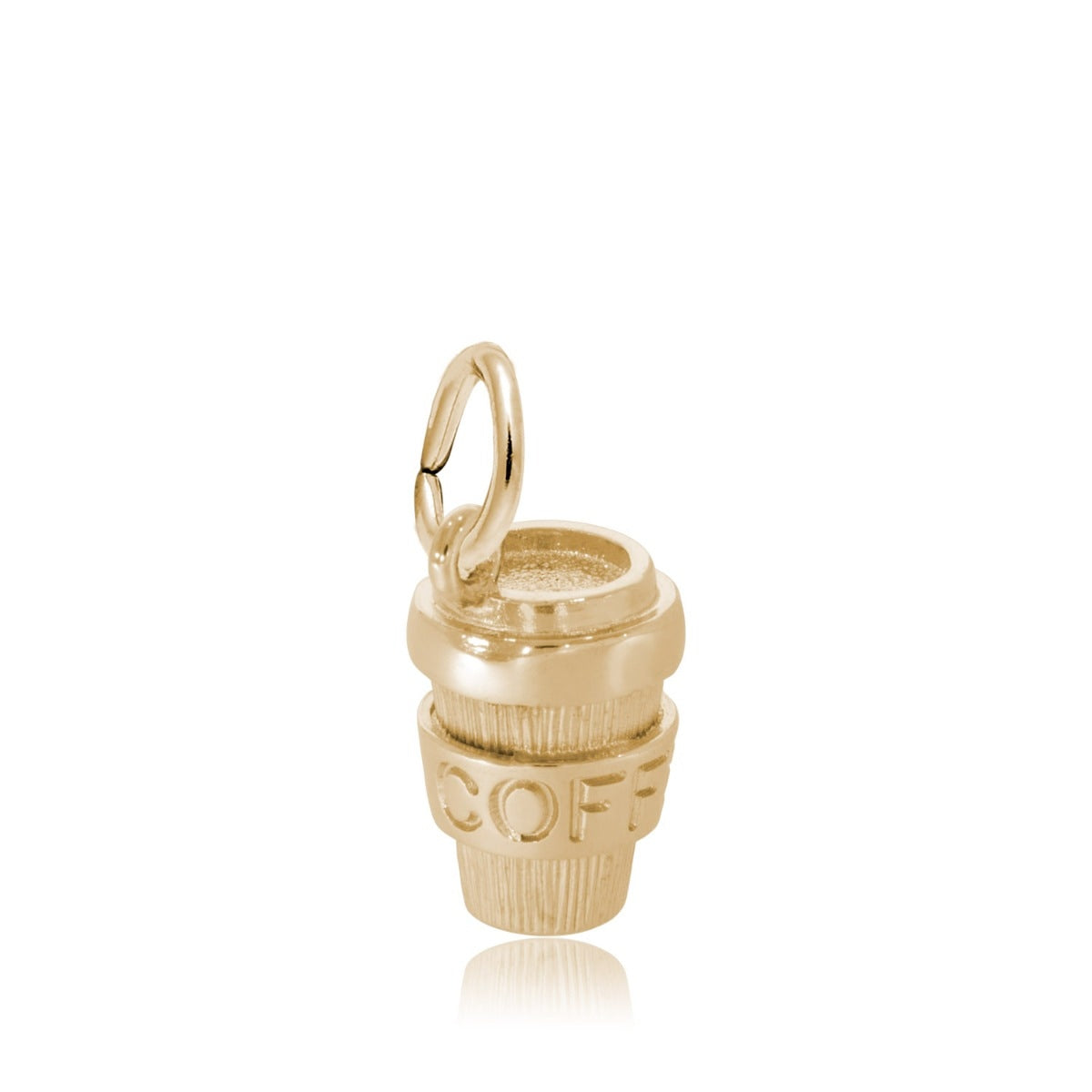 Coffee Cup Charm in 14K Yellow Gold