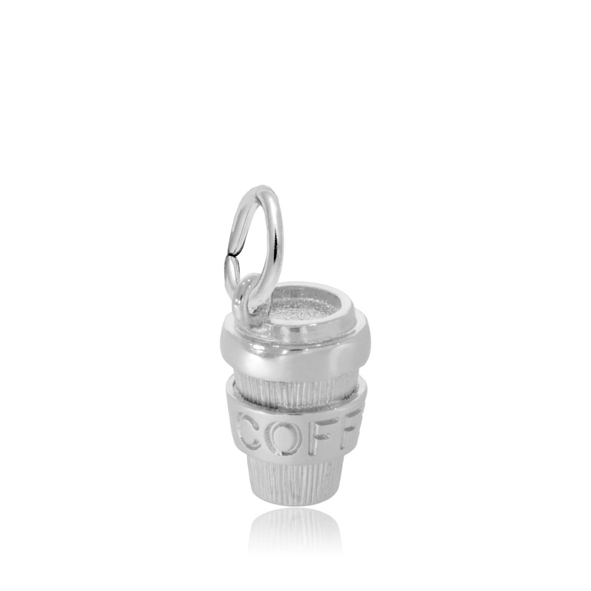 Coffee Cup Charm in Sterling Silver